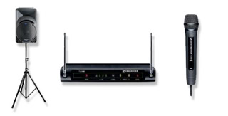 Dry PA Hire Wireless Microphone & Stand Mounted Speaker Warrington